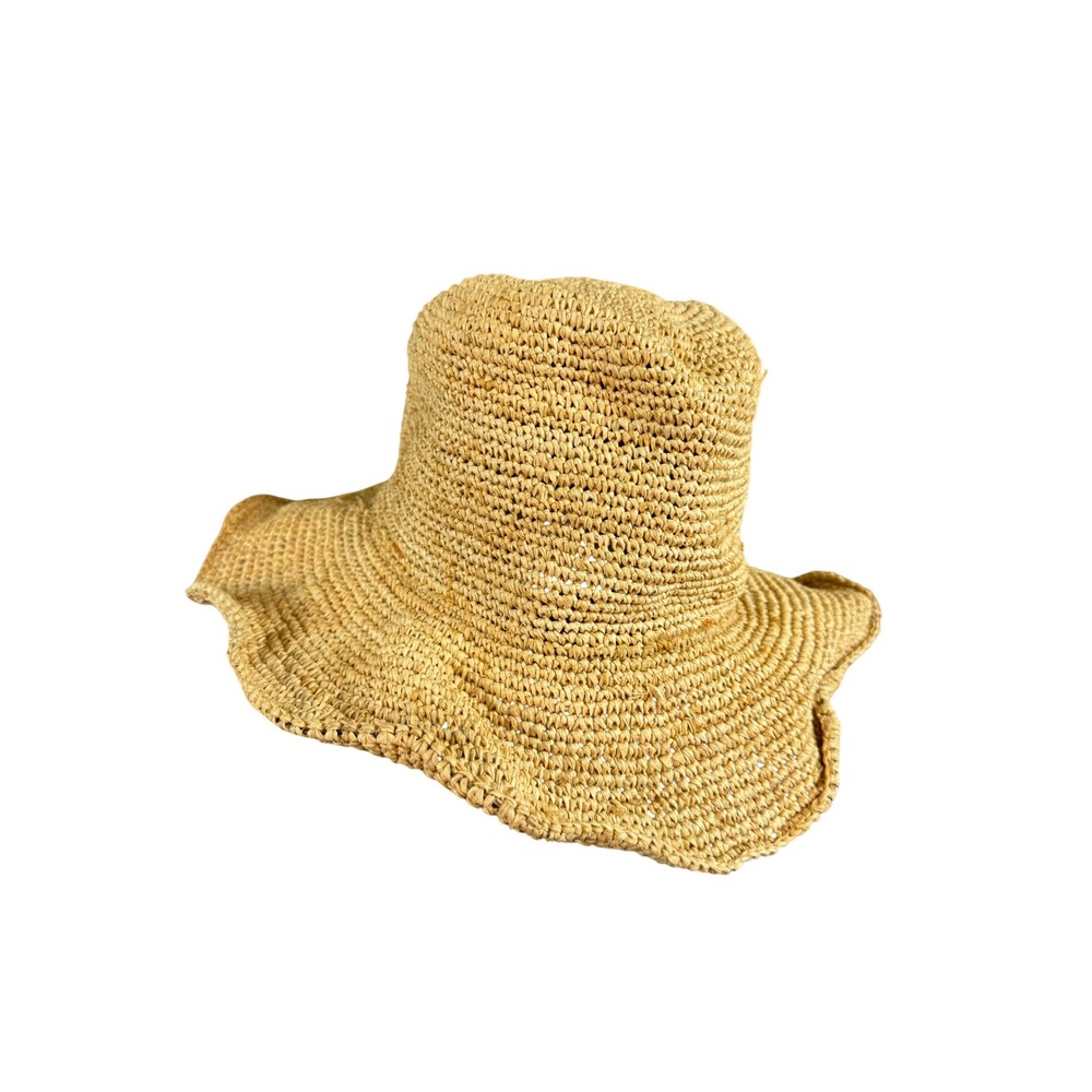 Wallaroo Hat Company Catalina Cowboy Raffia Sun Hat Tan Hand Crocheted